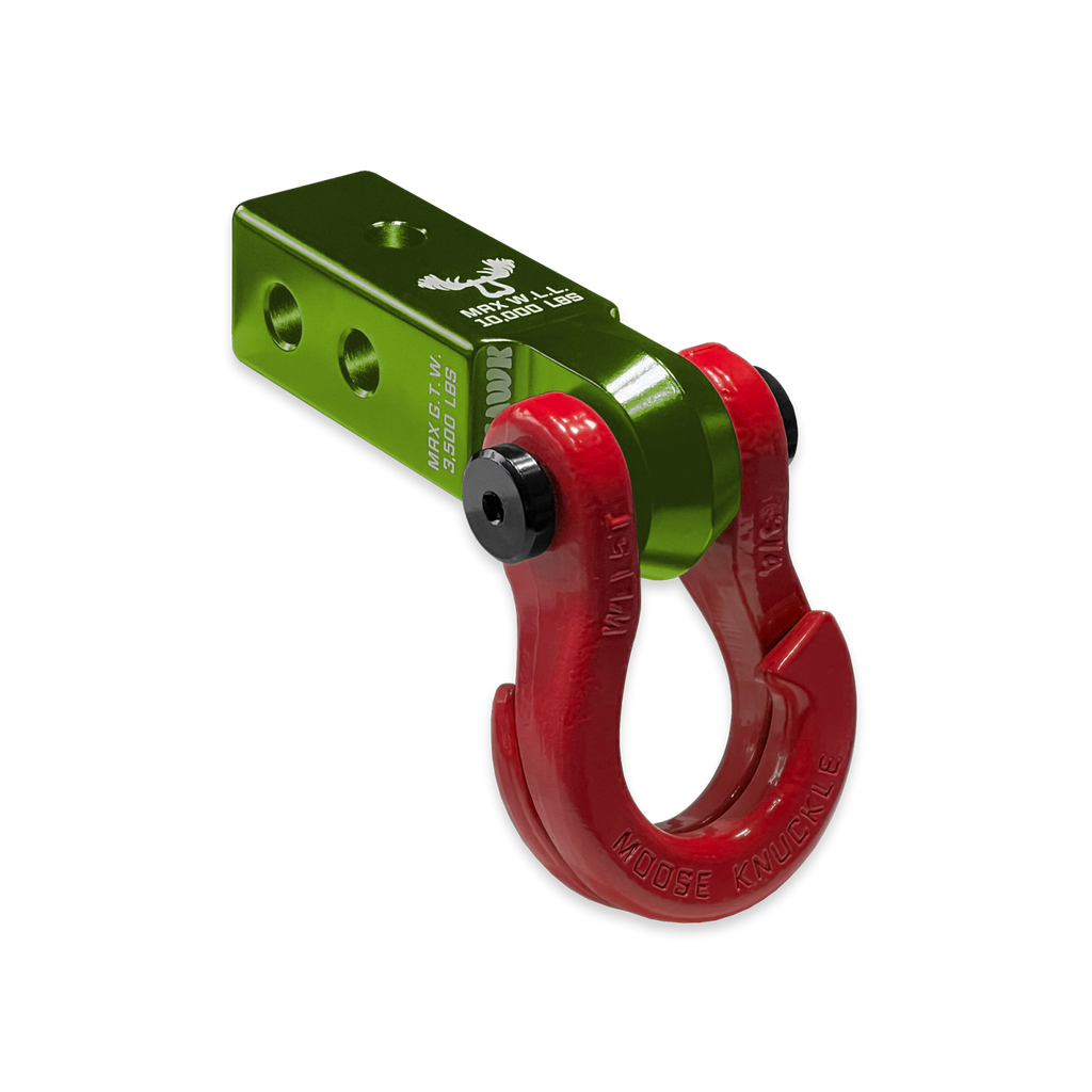 Jowl 3/4 Split Shackle and Mohawk 2.0 Receiver Combo Bean Green / Flame Red Moose Knuckle Offroad