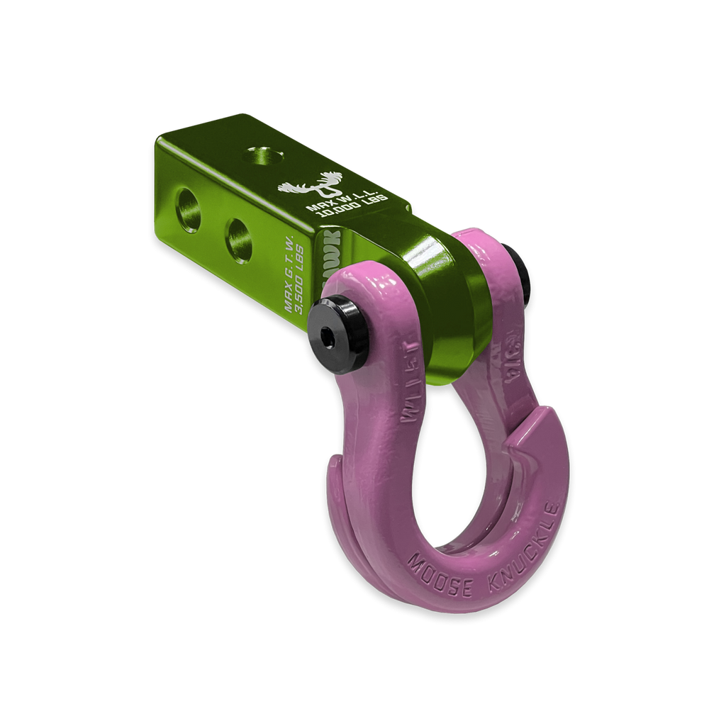 Jowl 3/4 Split Shackle and Mohawk 2.0 Receiver Combo Bean Green / Pretty Pink Moose Knuckle Offroad