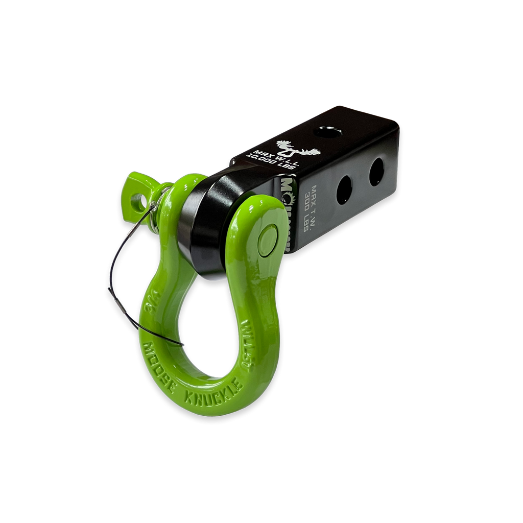B'oh 3/4 Spin Pin Shackle and Mohawk 2.0 Receiver Combo Black Lung / Sublime Green Moose Knuckle Offroad