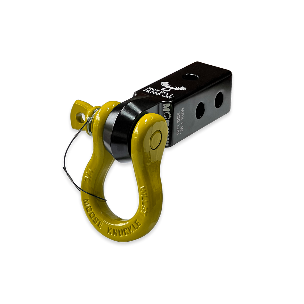 B'oh 3/4 Spin Pin Shackle and Mohawk 2.0 Receiver Combo Black Lung / Detonator Yellow Moose Knuckle Offroad