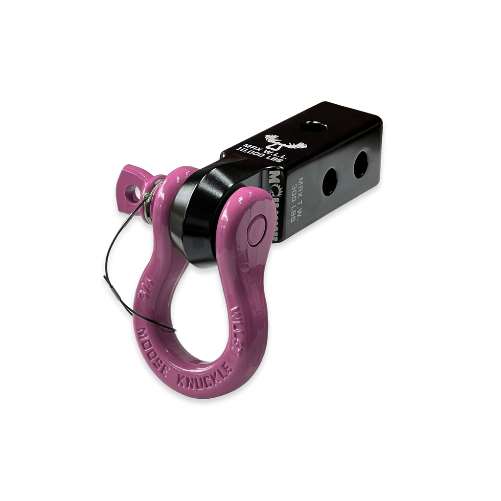 B'oh 3/4 Spin Pin Shackle and Mohawk 2.0 Receiver Combo Black Lung / Pretty Pink Moose Knuckle Offroad