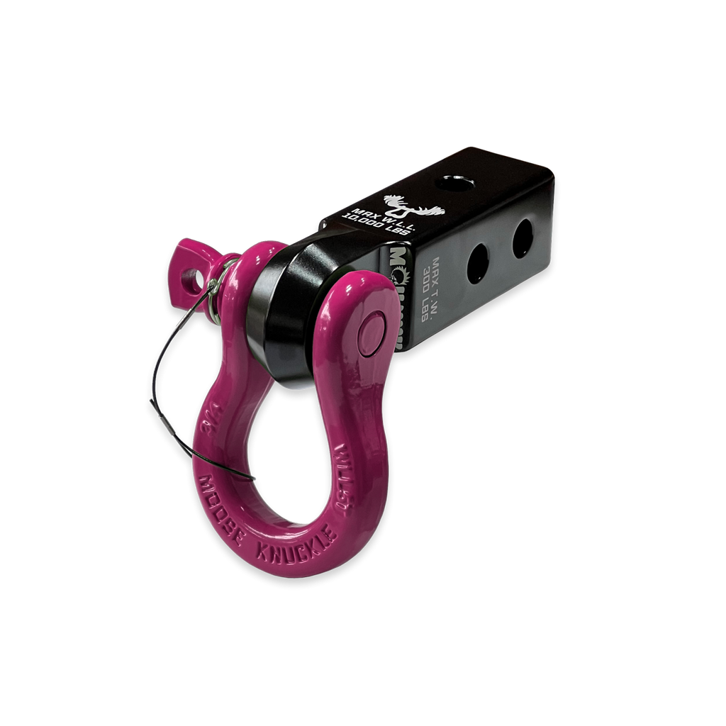 B'oh 3/4 Spin Pin Shackle and Mohawk 2.0 Receiver Combo Black Lung / Pogo Pink Moose Knuckle Offroad