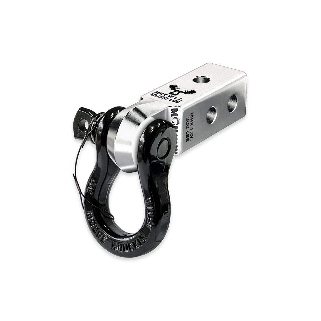 B'oh 3/4 Spin Pin Shackle and Mohawk 2.0 Receiver Combo Atomic Silver / Black Hole Moose Knuckle Offroad
