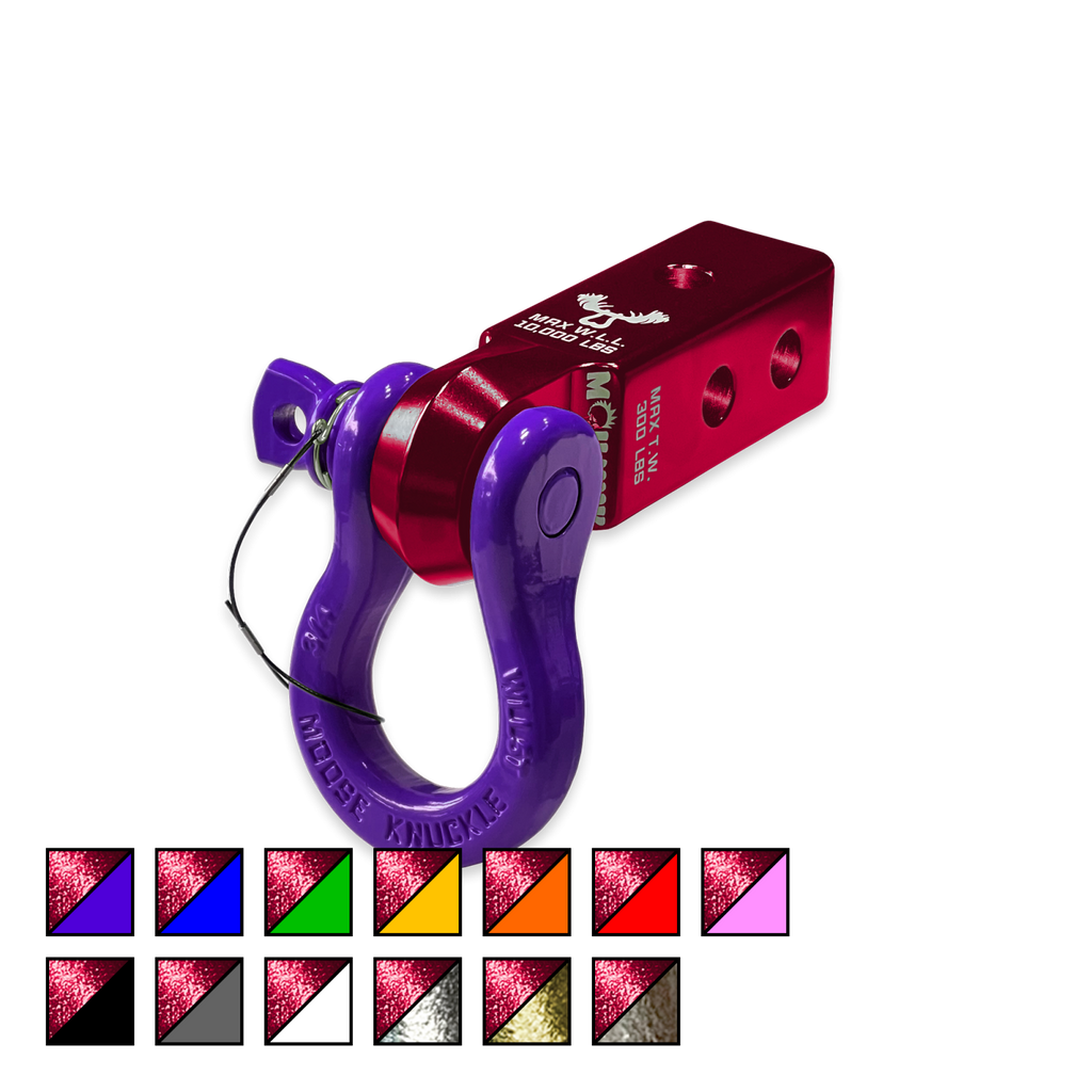 B'oh 3/4 Spin Pin Shackle and Mohawk 2.0 Receiver Combo Red Rum / Grape Escape Moose Knuckle Offroad