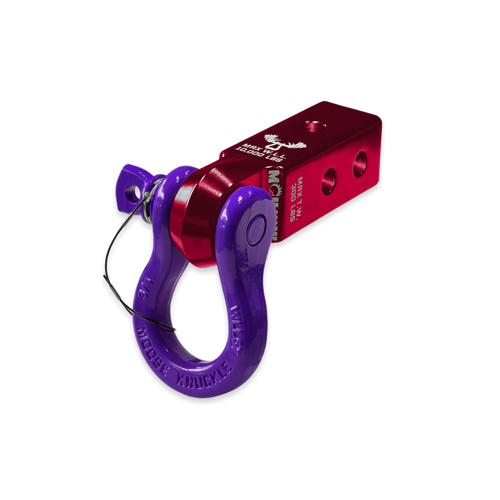 B'oh 3/4 Spin Pin Shackle and Mohawk 2.0 Receiver Combo Red Rum / Grape Escape Moose Knuckle Offroad