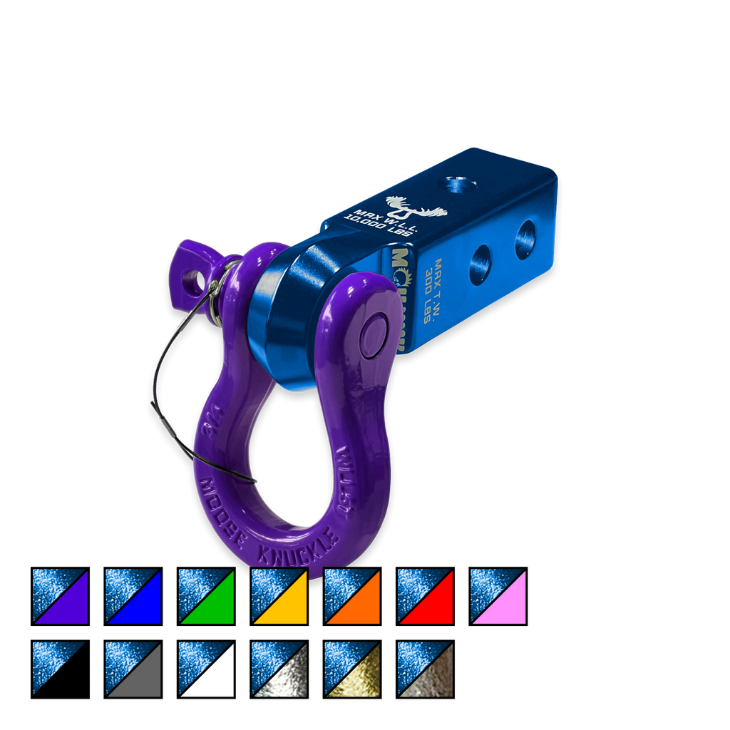 B'oh 3/4 Spin Pin Shackle and Mohawk 2.0 Receiver Combo Blue Pill / Grape Escape Moose Knuckle Offroad