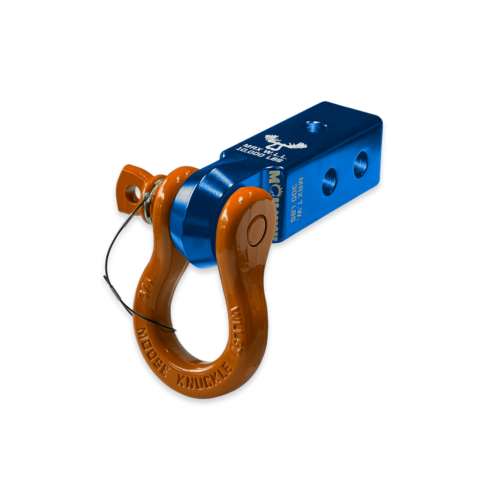 B'oh 3/4 Spin Pin Shackle and Mohawk 2.0 Receiver Combo Blue Pill / Obscene Orange Moose Knuckle Offroad