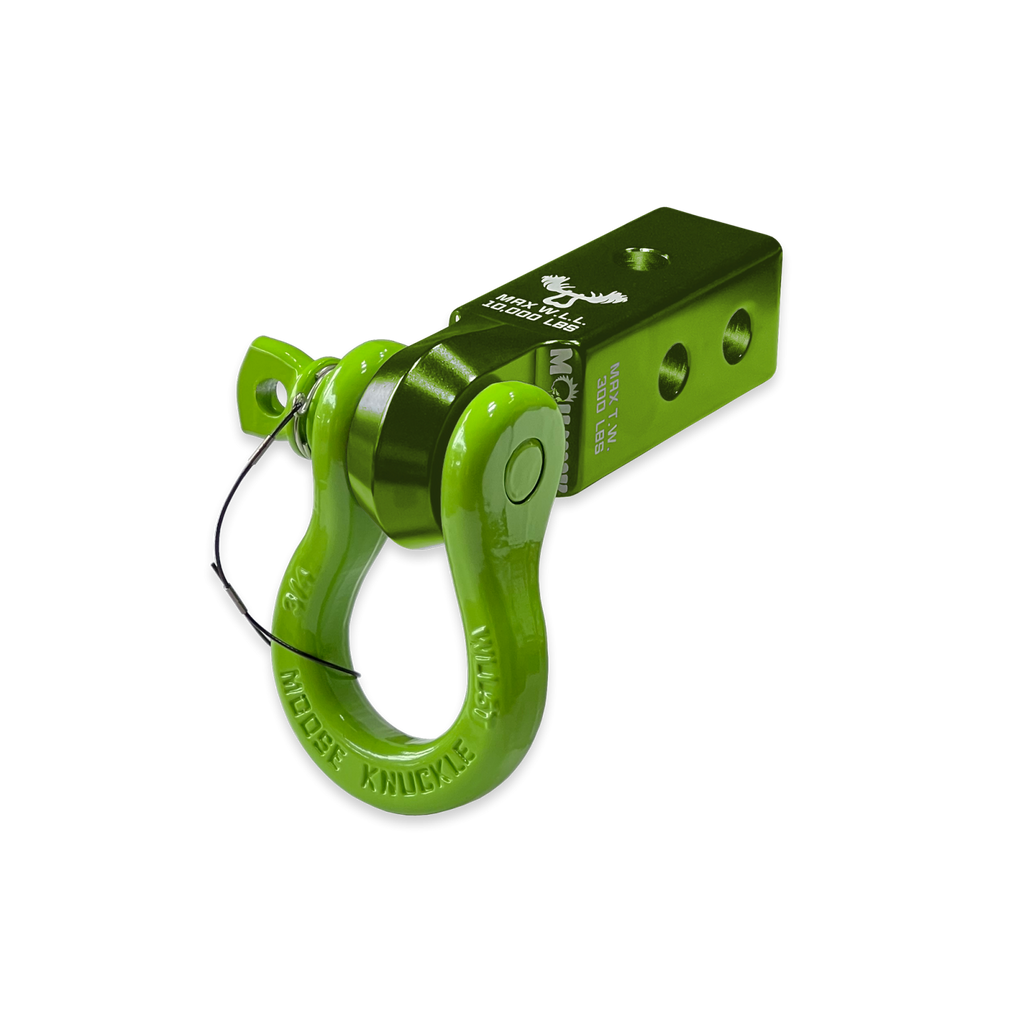 B'oh 3/4 Spin Pin Shackle and Mohawk 2.0 Receiver Combo Bean Green / Sublime Green Moose Knuckle Offroad