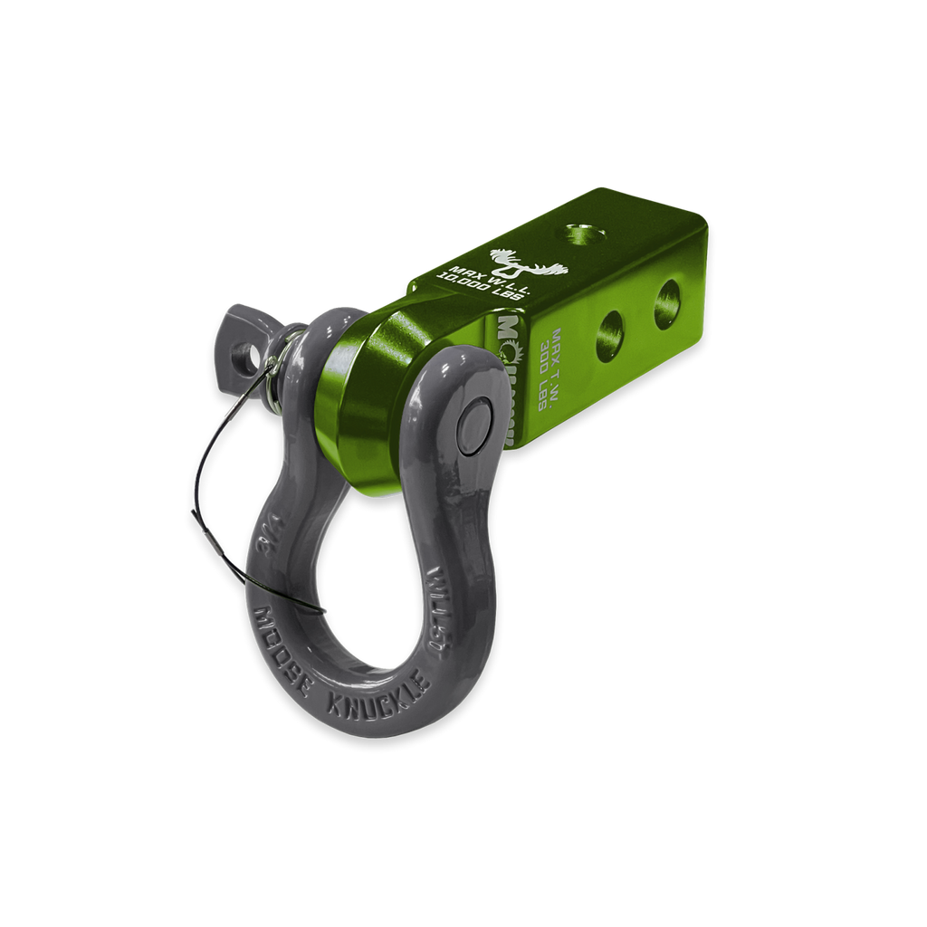 B'oh 3/4 Spin Pin Shackle and Mohawk 2.0 Receiver Combo Bean Green / Gun Gray Moose Knuckle Offroad