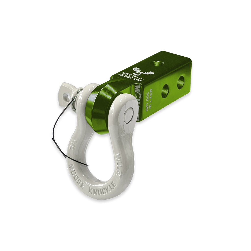 B'oh 3/4 Spin Pin Shackle and Mohawk 2.0 Receiver Combo Bean Green / Pure White Moose Knuckle Offroad