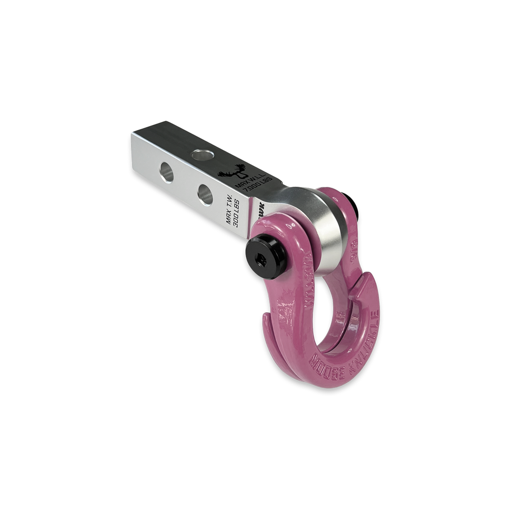 Jowl 5/8 Split Shackle and Mohawk 1.25 Receiver Combo Atomic Silver / Pretty Pink Moose Knuckle Offroad