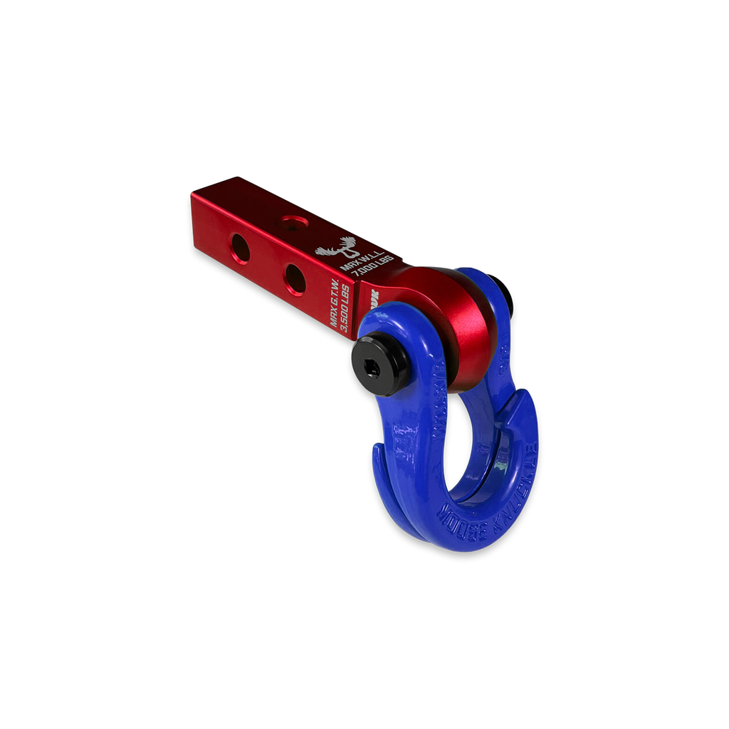 Jowl 5/8 Split Shackle and Mohawk 1.25 Receiver Combo Red Rum / Blue Balls Moose Knuckle Offroad