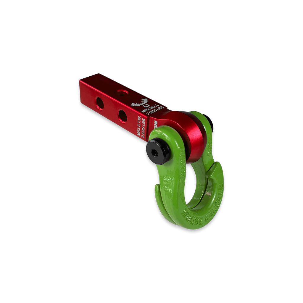 Jowl 5/8 Split Shackle and Mohawk 1.25 Receiver Combo Red Rum / Sublime Green Moose Knuckle Offroad