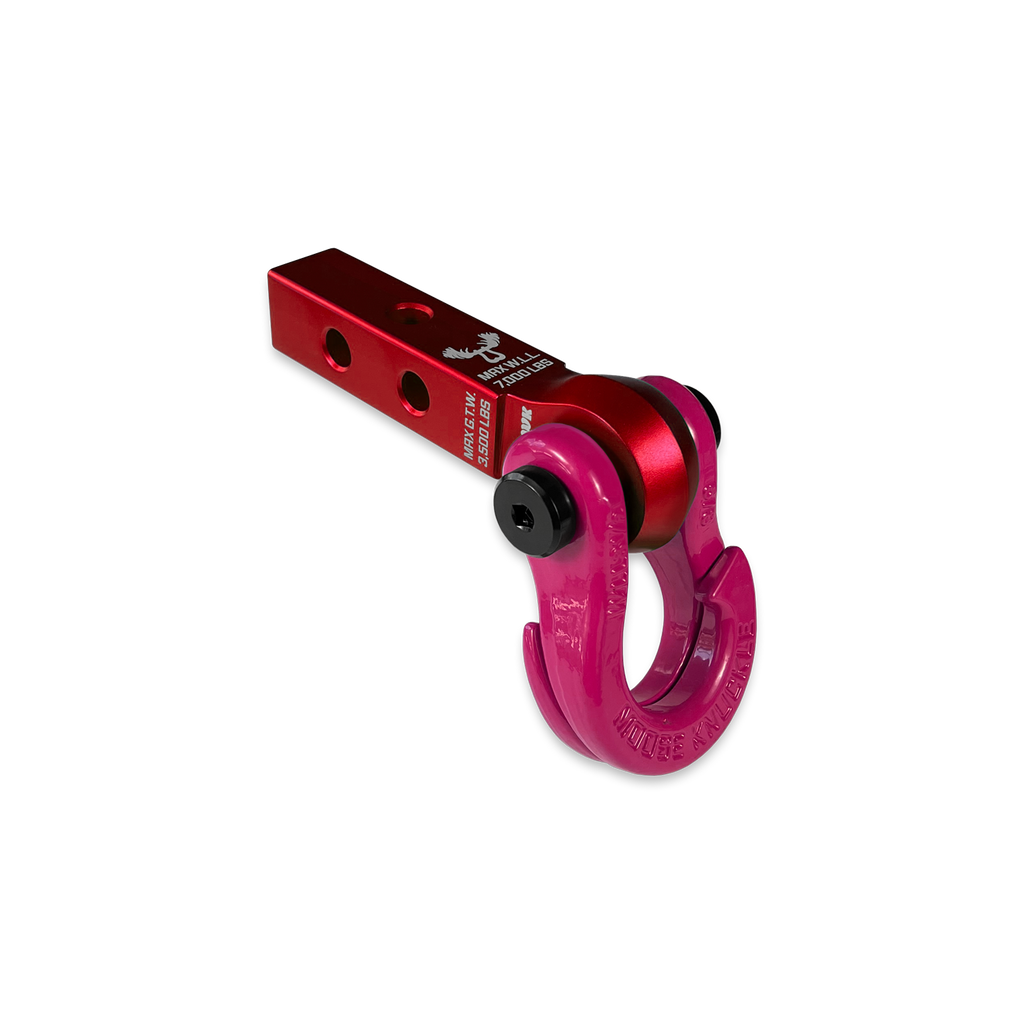 Jowl 5/8 Split Shackle and Mohawk 1.25 Receiver Combo Red Rum / Pogo Pink Moose Knuckle Offroad
