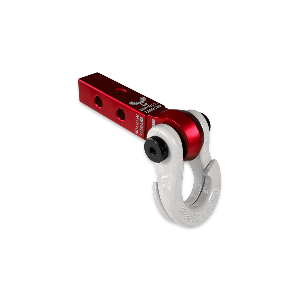 Jowl 5/8 Split Shackle and Mohawk 1.25 Receiver Combo Red Rum / Pure White Moose Knuckle Offroad
