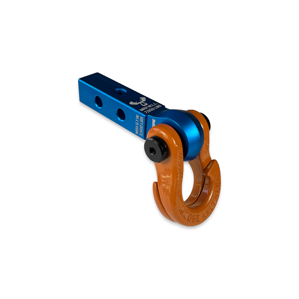 Jowl 5/8 Split Shackle and Mohawk 1.25 Receiver Combo Blue Pill / Obscene Orange Moose Knuckle Offroad