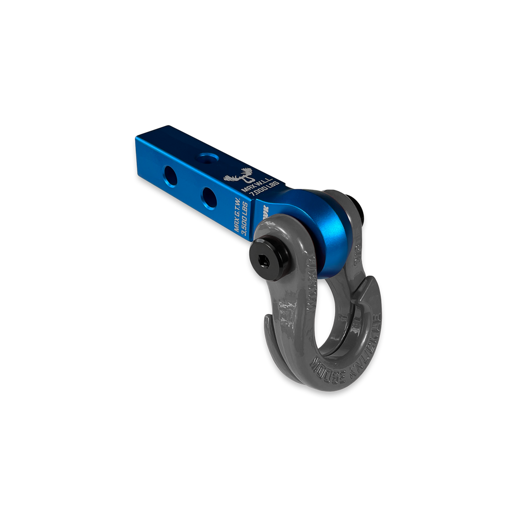Jowl 5/8 Split Shackle and Mohawk 1.25 Receiver Combo Blue Pill / Gun Gray Moose Knuckle Offroad