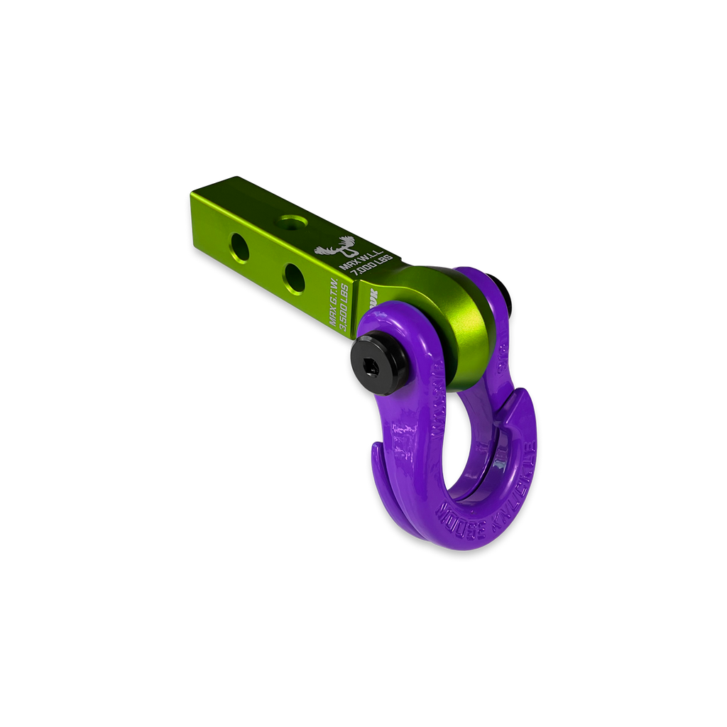 Jowl 5/8 Split Shackle and Mohawk 1.25 Receiver Combo Bean Green / Blue Balls Moose Knuckle Offroad