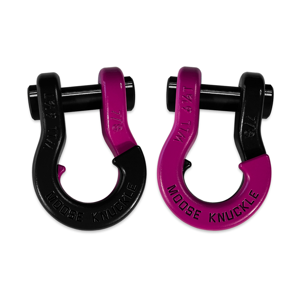 Jowl Recovery Split Shackle 7/8 Black Hole and Pogo Pink Combo Moose Knuckle Offroad