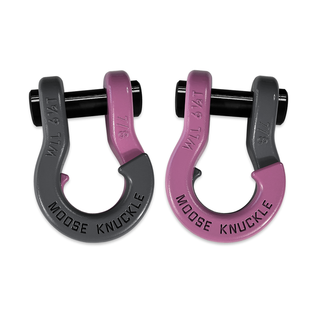 Jowl Recovery Split Shackle 7/8 Gun Gray and Pretty Pink Combo Moose Knuckle Offroad