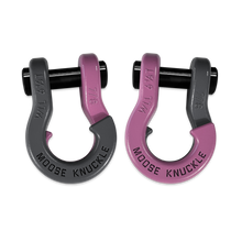 Load image into Gallery viewer, Jowl Recovery Split Shackle 7/8 Gun Gray and Pretty Pink Combo Moose Knuckle Offroad