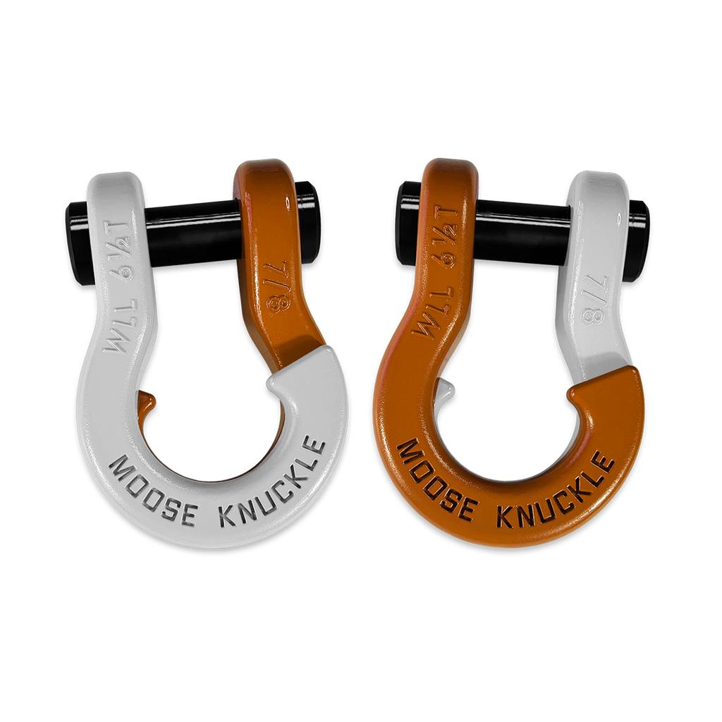 Jowl Recovery Split Shackle 7/8 Pure White and Obscene Orange Combo Moose Knuckle Offroad
