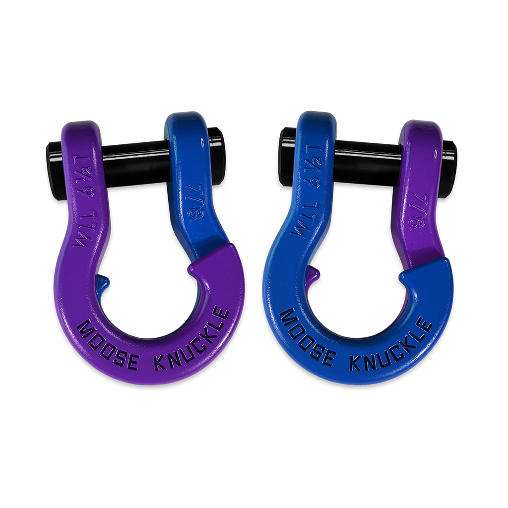 Jowl Recovery Split Shackle 7/8 Grape Escape and Blue Balls Combo Moose Knuckle Offroad