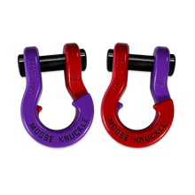 Load image into Gallery viewer, Jowl Recovery Split Shackle 7/8 Grape Escape and Flame Red Combo Moose Knuckle Offroad
