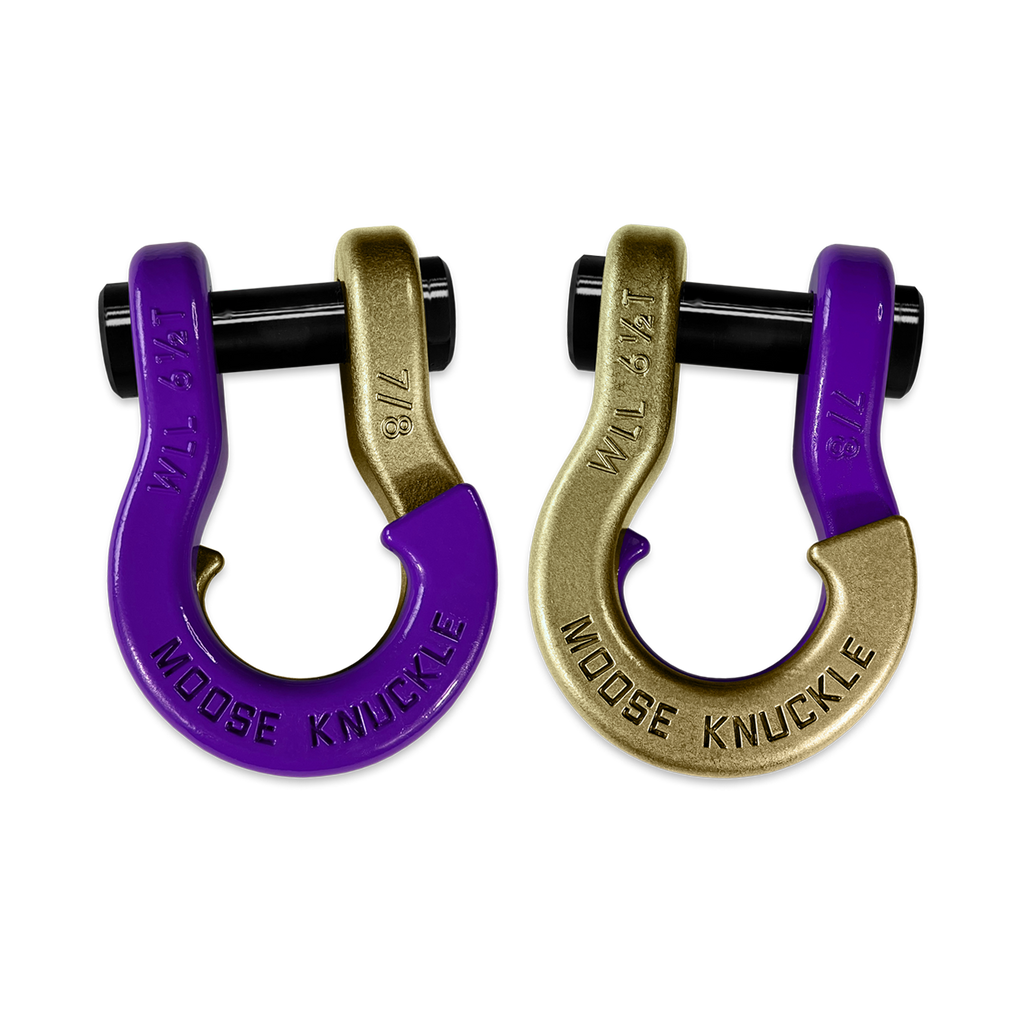Jowl Recovery Split Shackle 7/8 Grape Escape and Brass Knuckle Combo Moose Knuckle Offroad