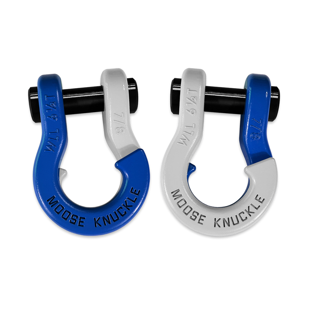 Jowl Recovery Split Shackle 7/8 Blue Balls and Pure White Combo Moose Knuckle Offroad