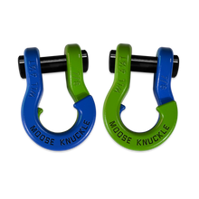 Load image into Gallery viewer, Jowl Recovery Split Shackle 7/8 Blue Balls and Sublime Green Combo Moose Knuckle Offroad
