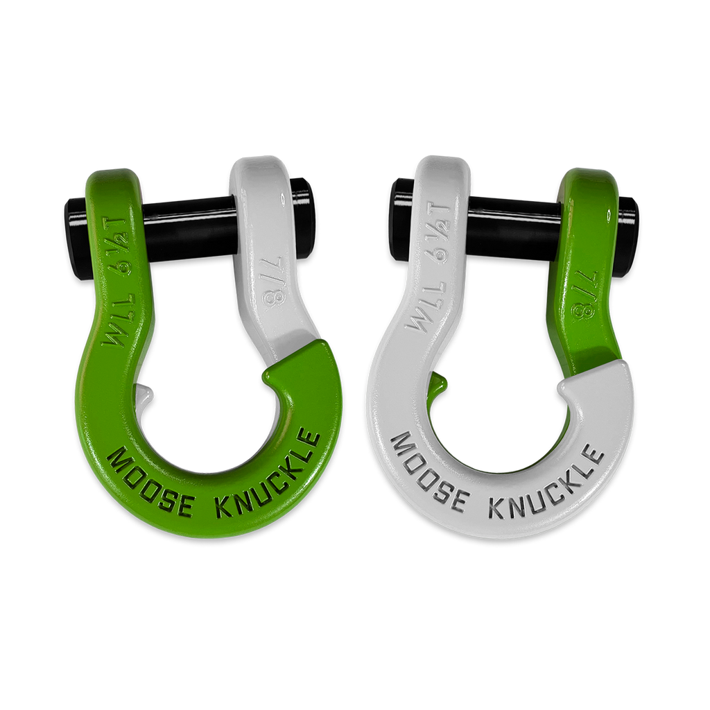 Jowl Recovery Split Shackle 7/8 Sublime Green and Pure White Combo Moose Knuckle Offroad