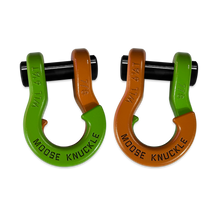 Load image into Gallery viewer, Jowl Recovery Split Shackle 7/8 Sublime Green and Obscene Orange Combo Moose Knuckle Offroad