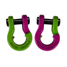 Load image into Gallery viewer, Jowl Recovery Split Shackle 7/8 Sublime Green and Pogo Pink Combo Moose Knuckle Offroad