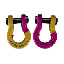 Load image into Gallery viewer, Jowl Recovery Split Shackle 7/8 Detonator Yellow and Pogo Pink Combo Moose Knuckle Offroad