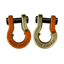 Load image into Gallery viewer, Jowl Recovery Split Shackle 7/8 Obscene Orange and Brass Knuckle Combo Moose Knuckle Offroad