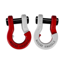 Load image into Gallery viewer, Jowl Recovery Split Shackle 7/8 Flame Red and Pure White Combo Moose Knuckle Offroad