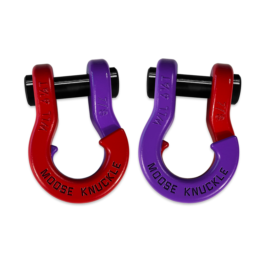 Jowl Recovery Split Shackle 7/8 Flame Red and Grape Escape Combo Moose Knuckle Offroad