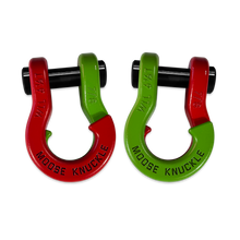 Load image into Gallery viewer, Jowl Recovery Split Shackle 7/8 Flame Red and Sublime Green Combo Moose Knuckle Offroad