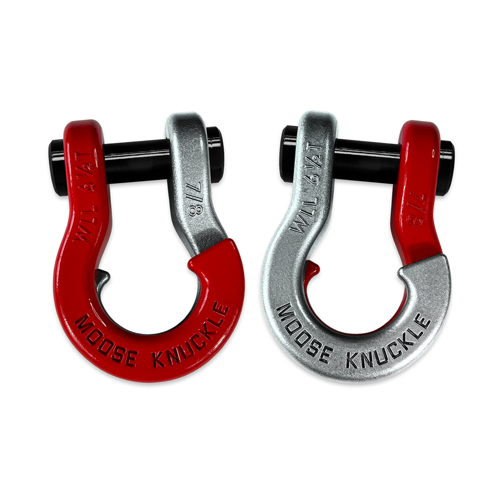 Jowl Recovery Split Shackle 7/8 Flame Red and Nice Gal Combo Moose Knuckle Offroad