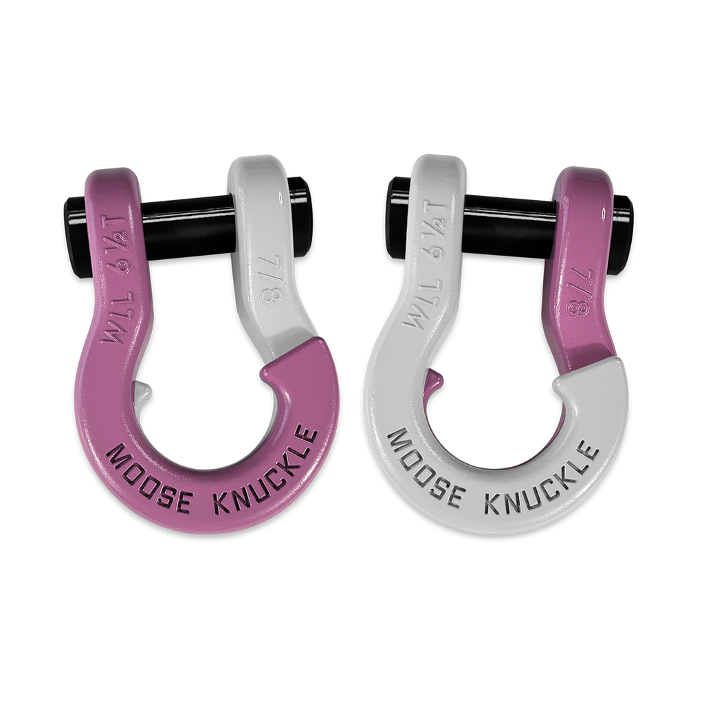 Jowl Recovery Split Shackle 7/8 Pretty Pink and Pure White Combo Moose Knuckle Offroad