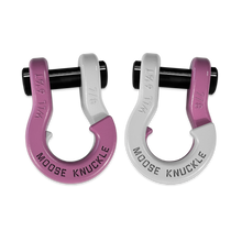 Load image into Gallery viewer, Jowl Recovery Split Shackle 7/8 Pretty Pink and Pure White Combo Moose Knuckle Offroad