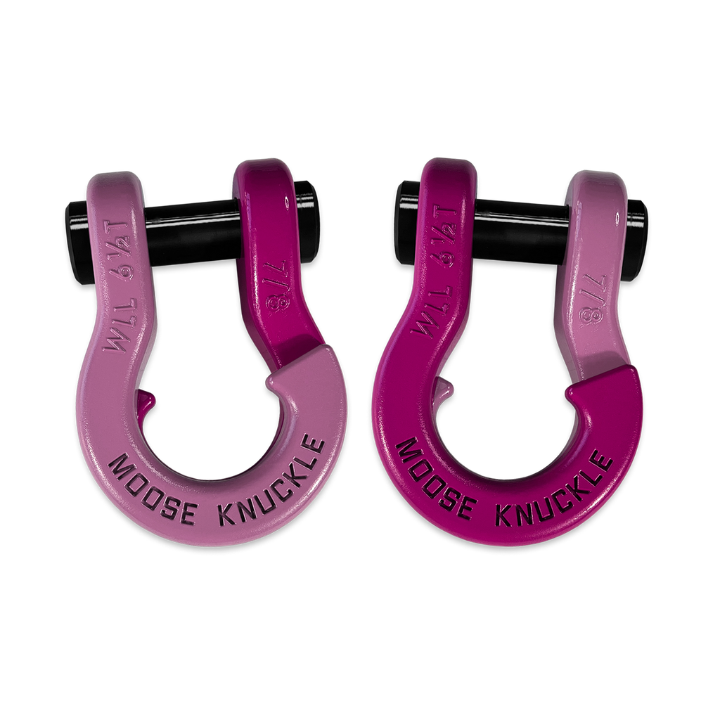 Jowl Recovery Split Shackle 7/8 Pretty Pink and Pogo Pink Combo Moose Knuckle Offroad