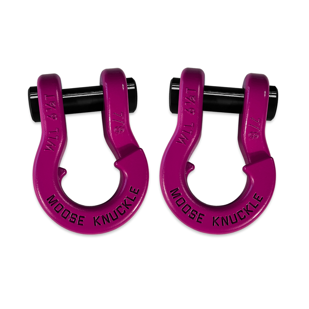Jowl Recovery Split Shackle 7/8 Pogo Pink and Pogo Pink Combo Moose Knuckle Offroad