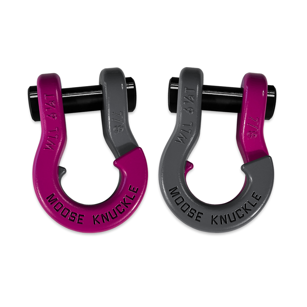 Jowl Recovery Split Shackle 7/8 Pogo Pink and Gun Gray Combo Moose Knuckle Offroad