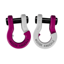 Load image into Gallery viewer, Jowl Recovery Split Shackle 7/8 Pogo Pink and Pure White Combo Moose Knuckle Offroad