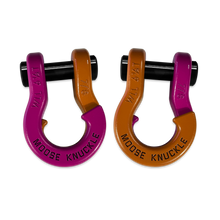 Load image into Gallery viewer, Jowl Recovery Split Shackle 7/8 Pogo Pink and Obscene Orange Combo Moose Knuckle Offroad