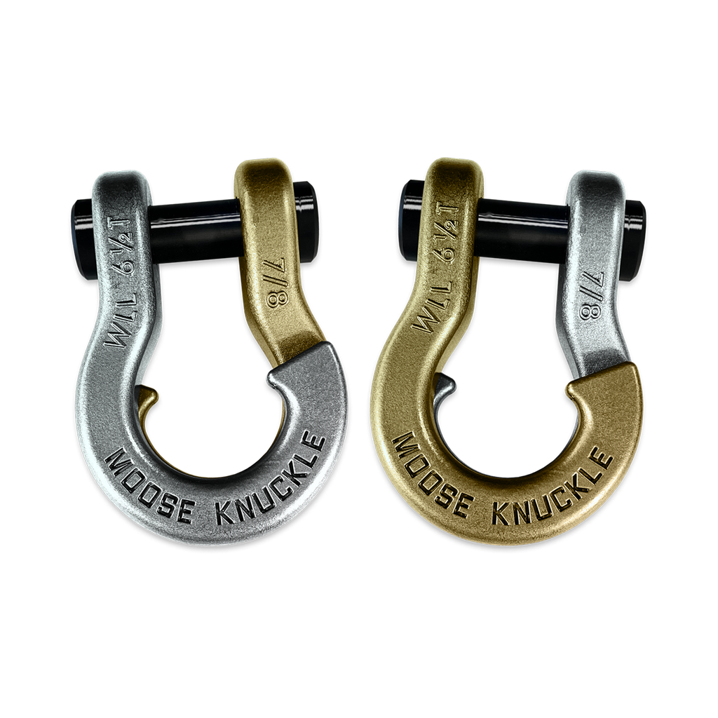Jowl Recovery Split Shackle 7/8 Nice Gal and Brass Knuckle Combo Moose Knuckle Offroad