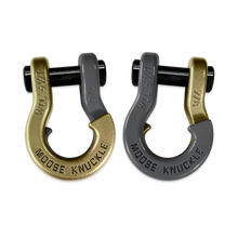 Load image into Gallery viewer, Jowl Recovery Split Shackle 7/8 Brass Knuckle and Gun Gray Combo Moose Knuckle Offroad