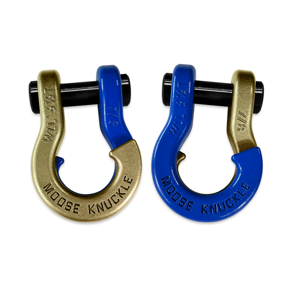 Jowl Recovery Split Shackle 7/8 Brass Knuckle and Blue Balls Combo Moose Knuckle Offroad